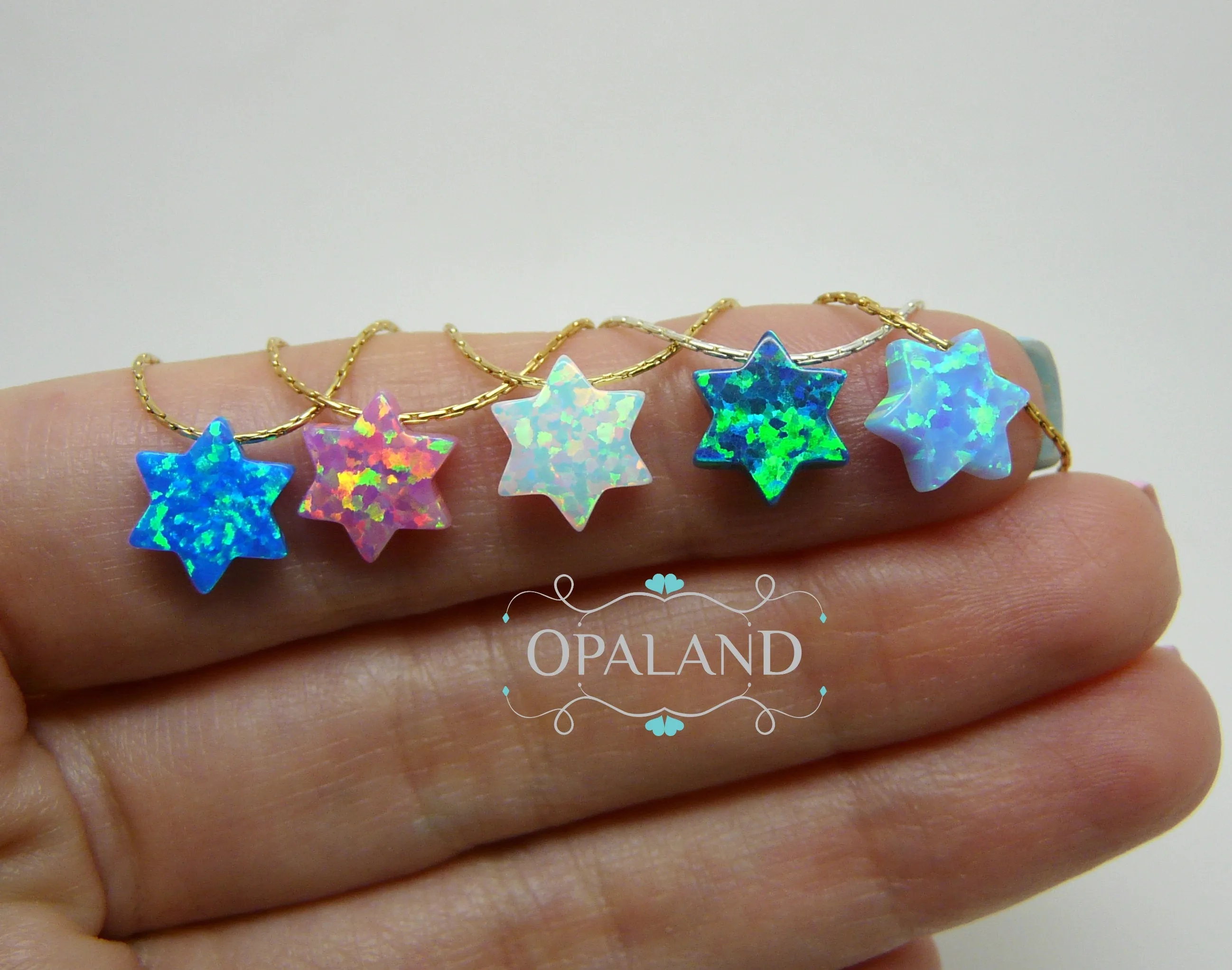Opal Star of David Necklace – Minimalist Judaica Jewelry