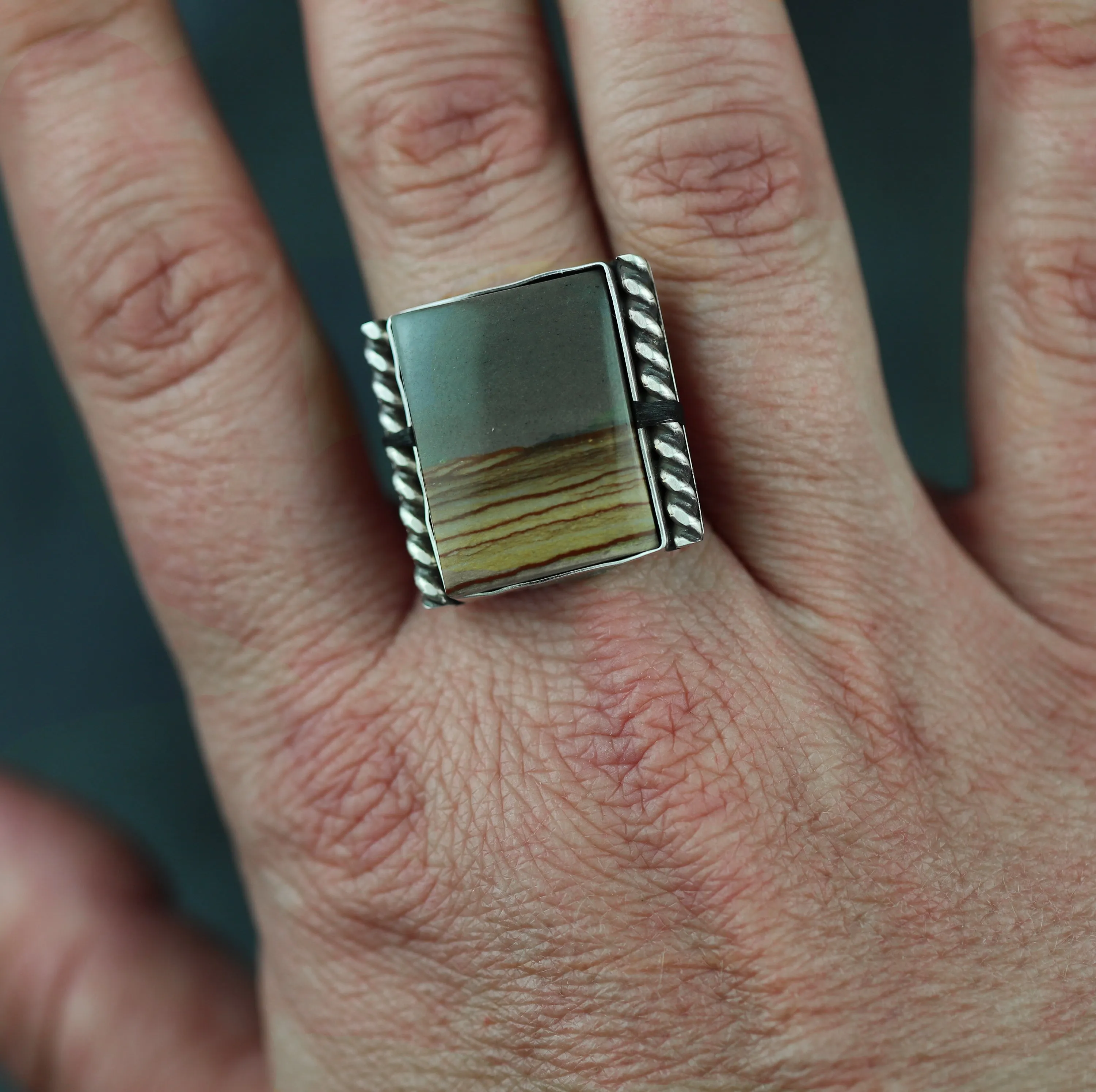 Owyhee Picture Jasper Ring