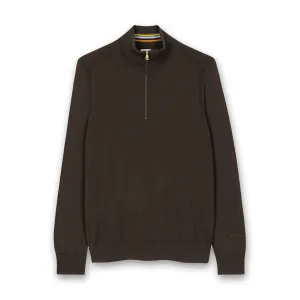 Paul Smith - Merino Wool Half Zip Sweater in Dark Green