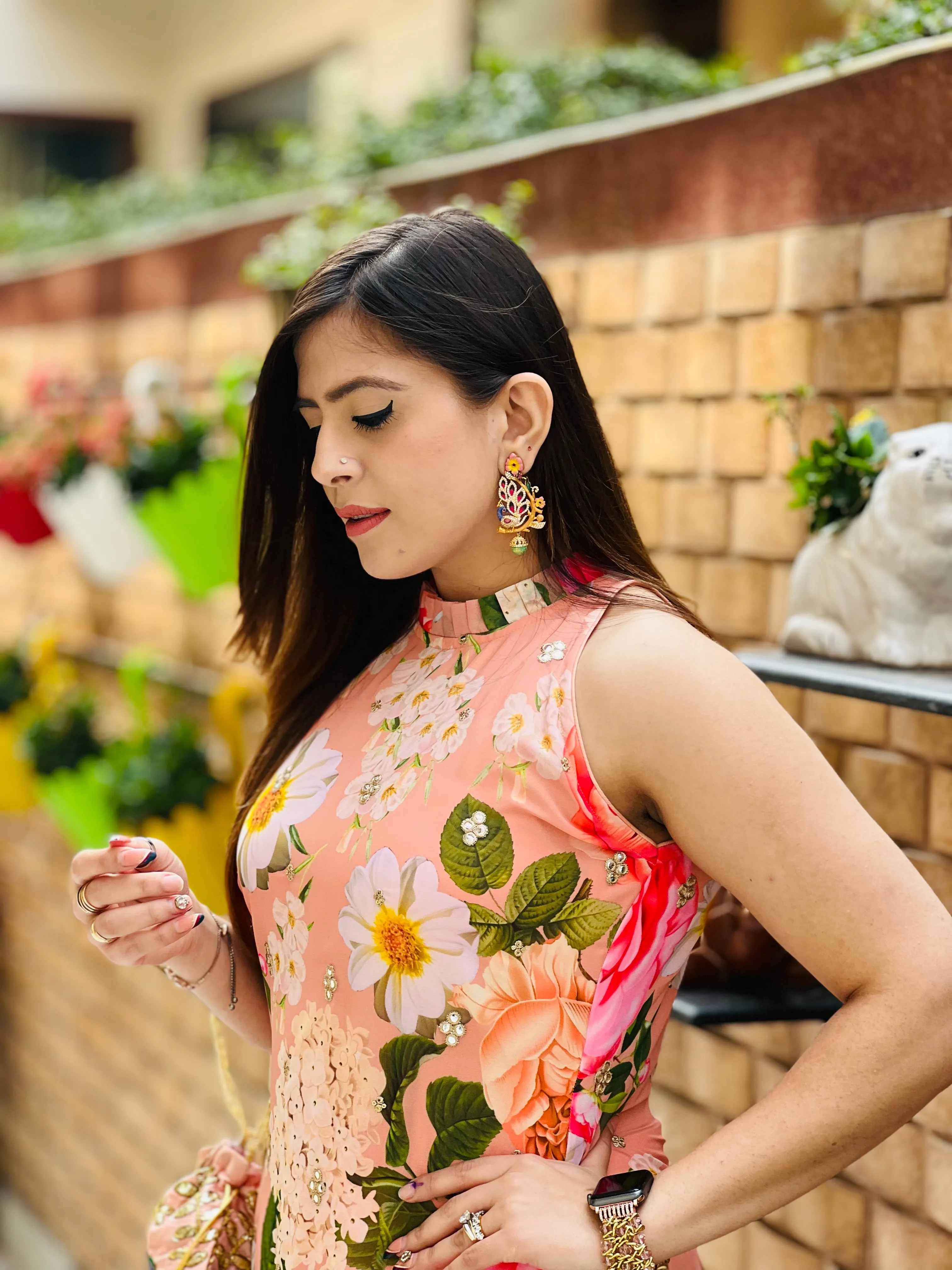 Peach Dhoti Suit