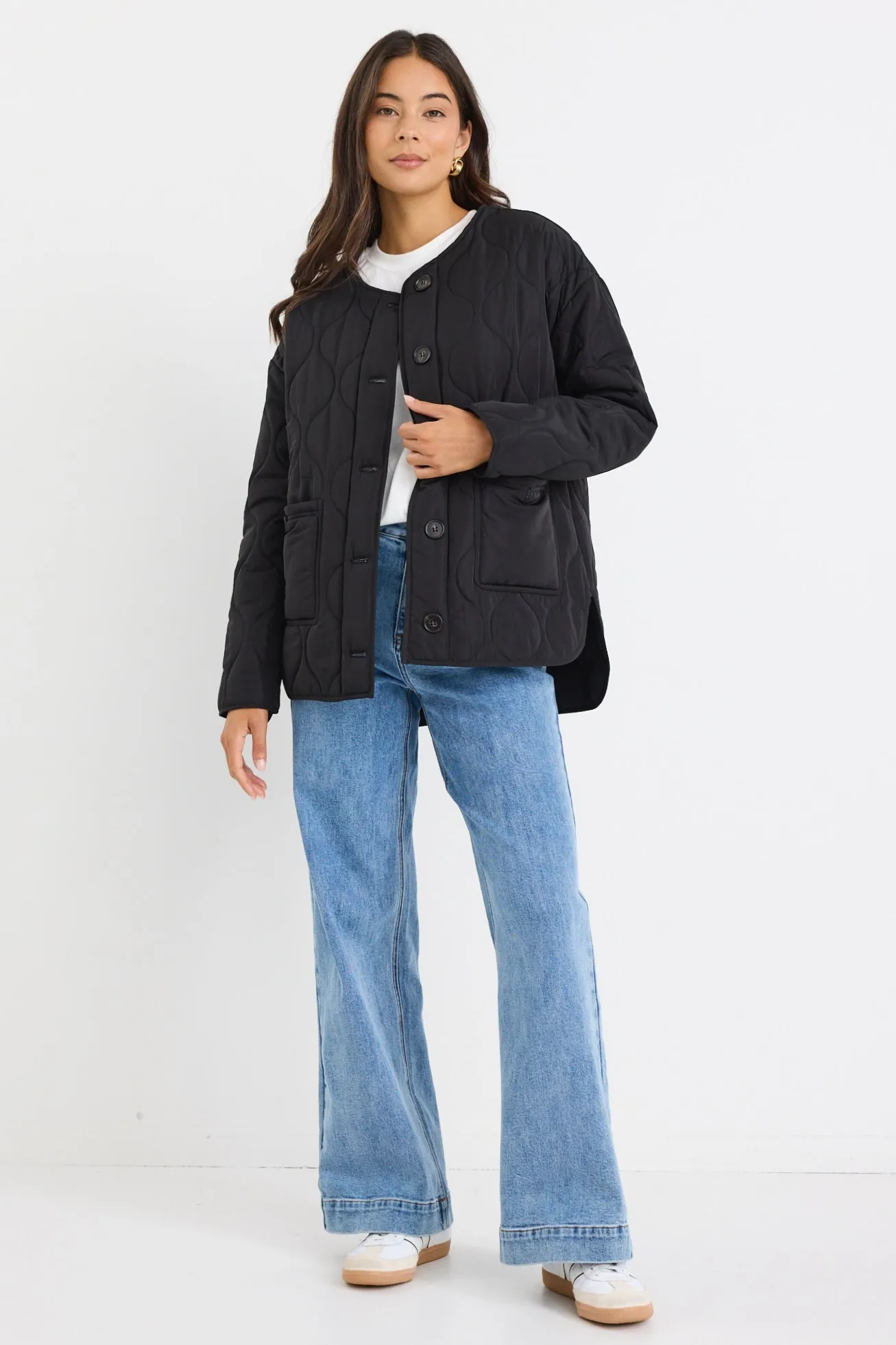 Peak Black Oversized Padded Shell Jacket