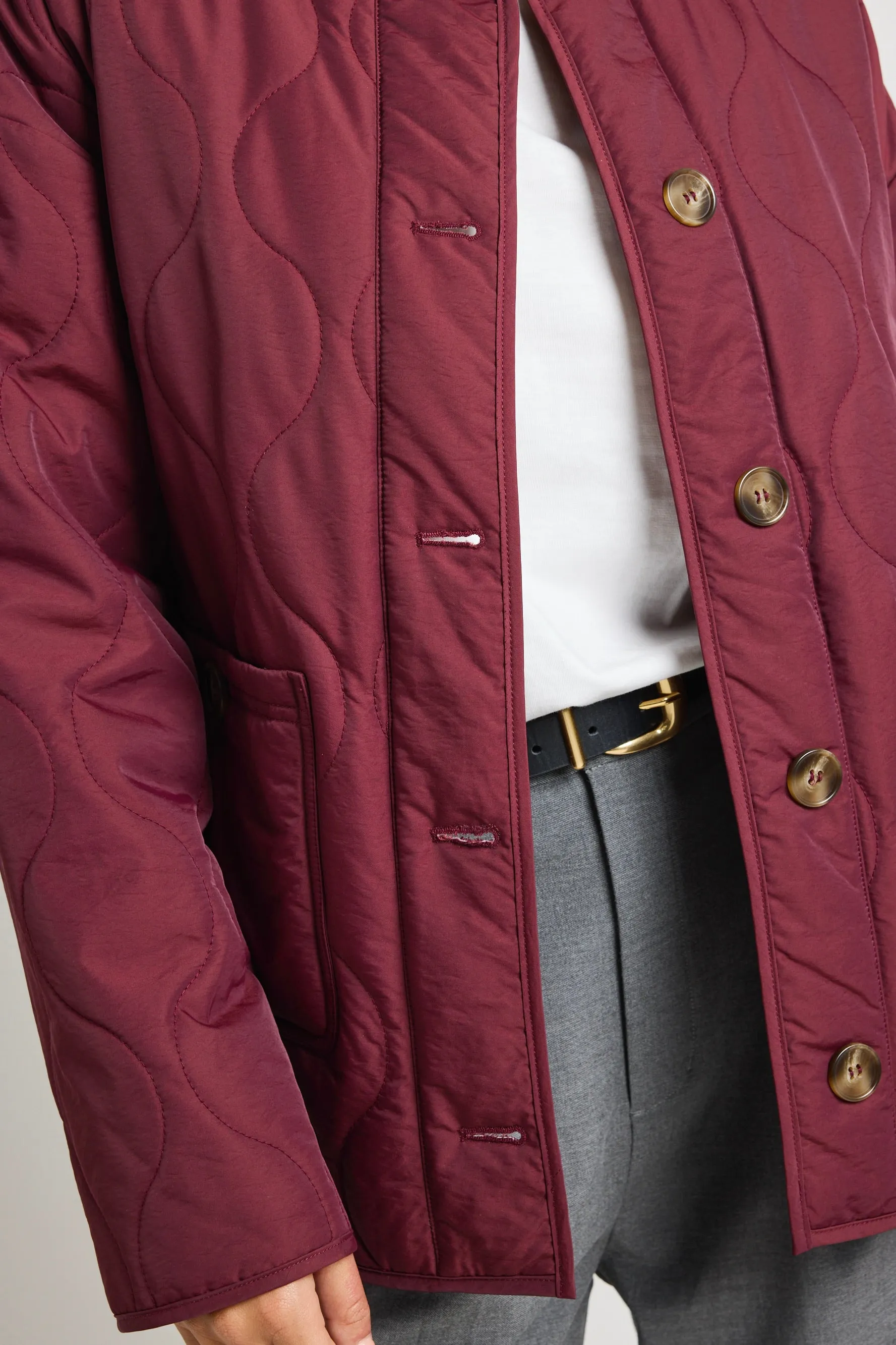 Peak Burgundy Oversized Padded Shell Jacket