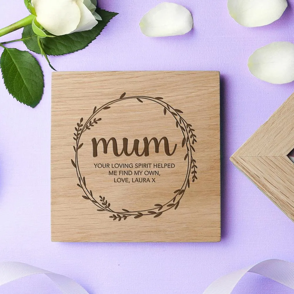 Perfect Mothers Day Gift - Personalised  Oak Photo Cube.