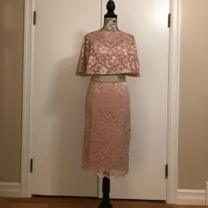 Pink lace cocktail dress