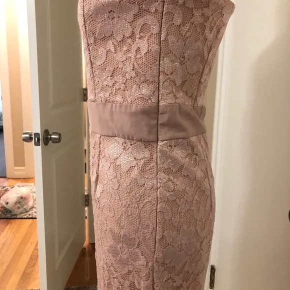 Pink lace cocktail dress