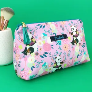 Pink Pandas Medium Makeup Bag. Pink Makeup Bag