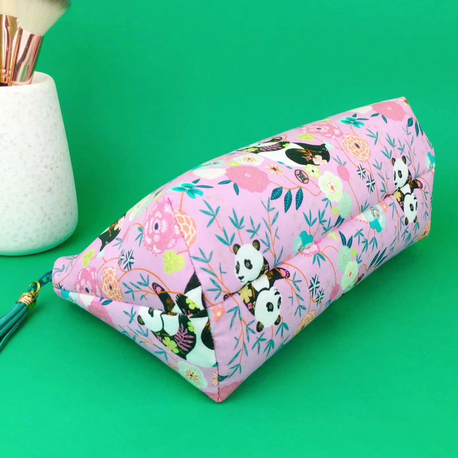 Pink Pandas Medium Makeup Bag. Pink Makeup Bag
