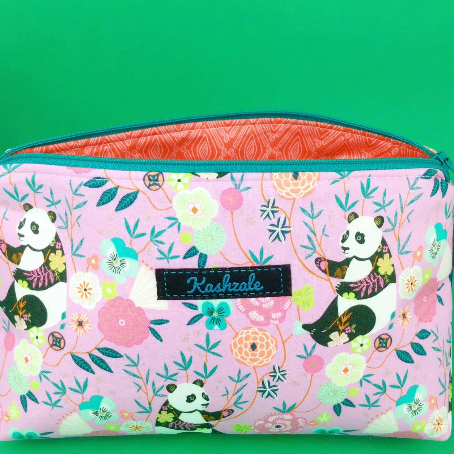 Pink Pandas Medium Makeup Bag. Pink Makeup Bag