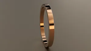 Polished Rose Gold 2mm Flat Wedding Band