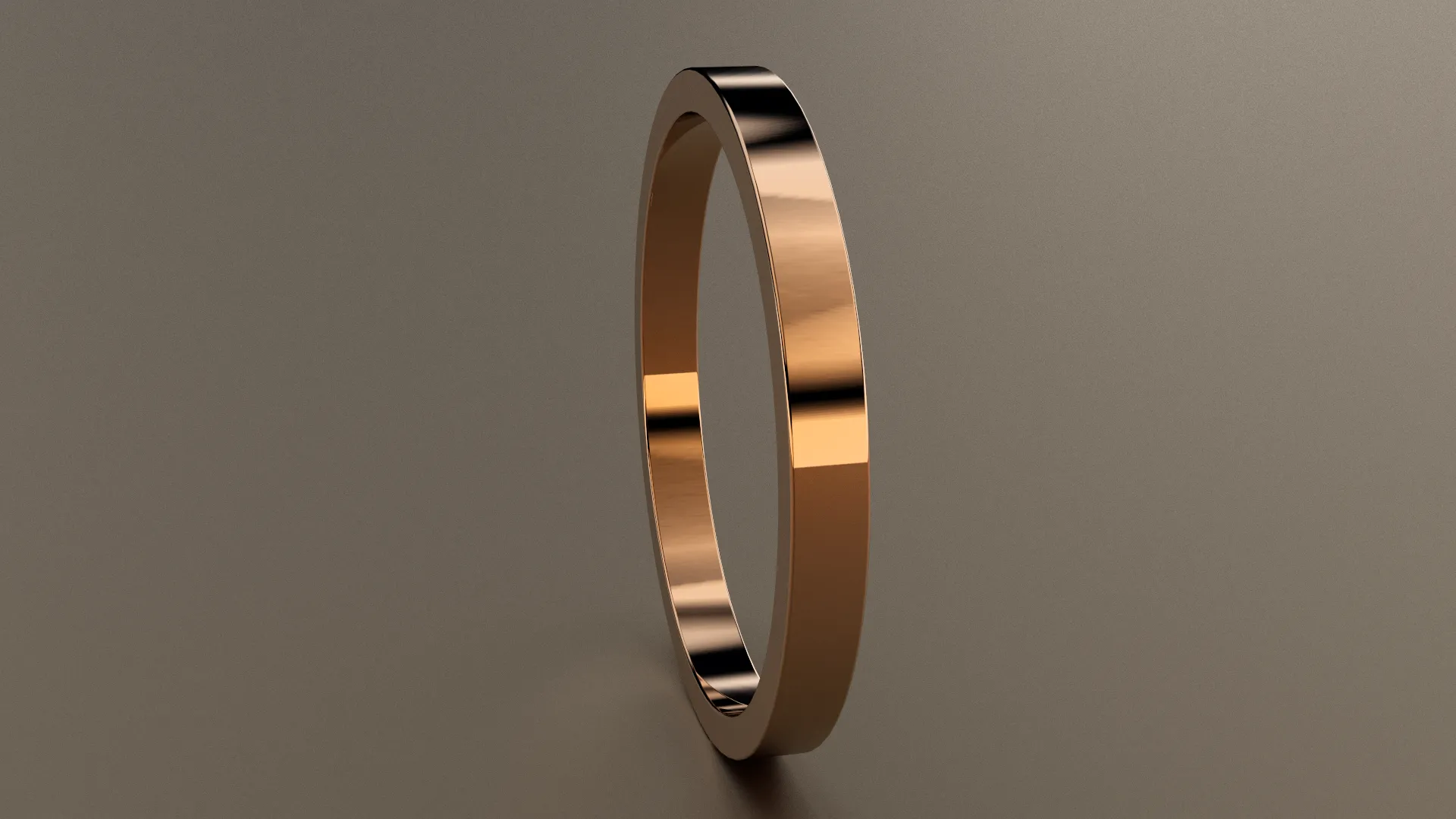 Polished Rose Gold 2mm Flat Wedding Band
