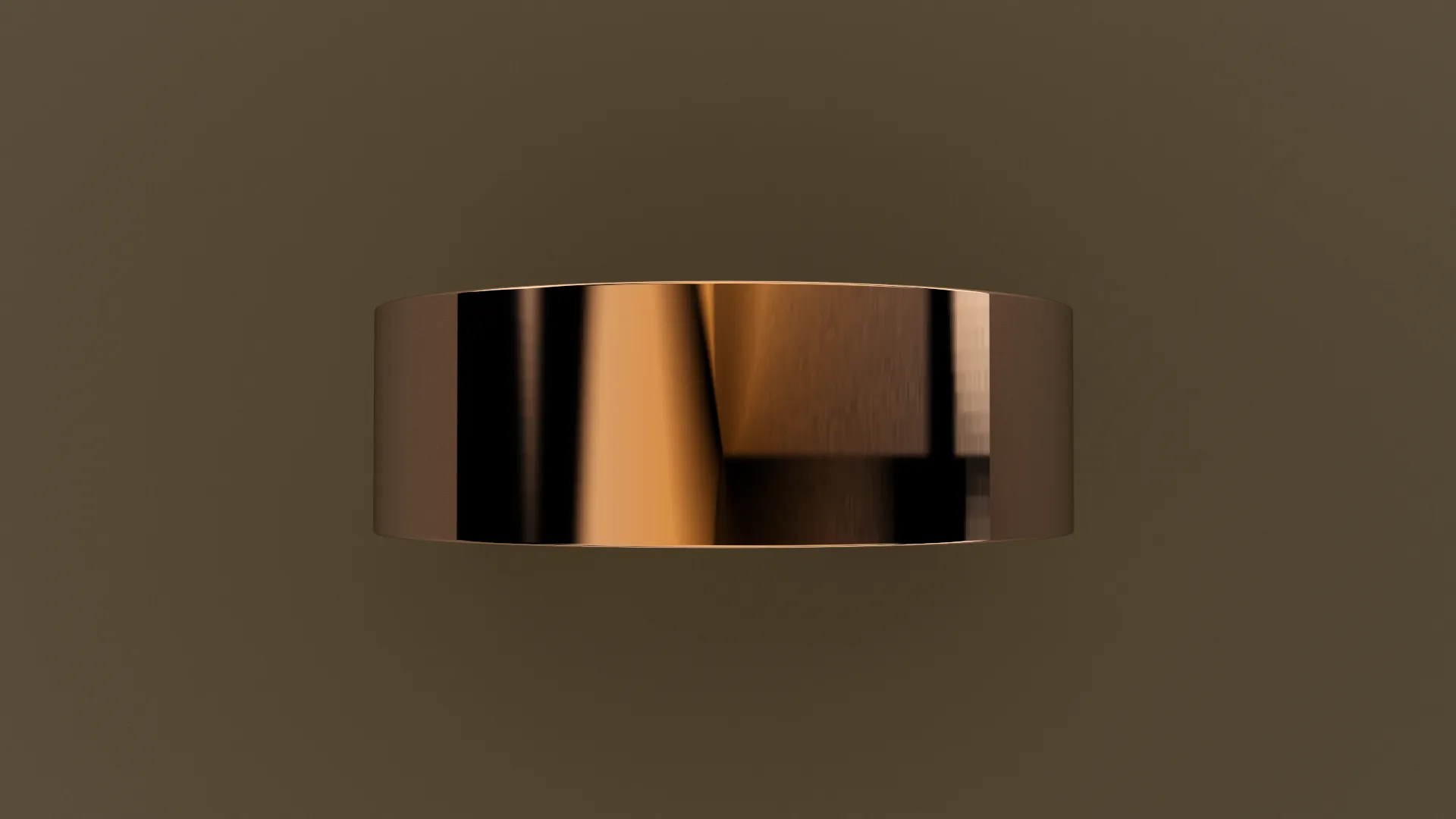 Polished Rose Gold 7mm Flat Wedding Band