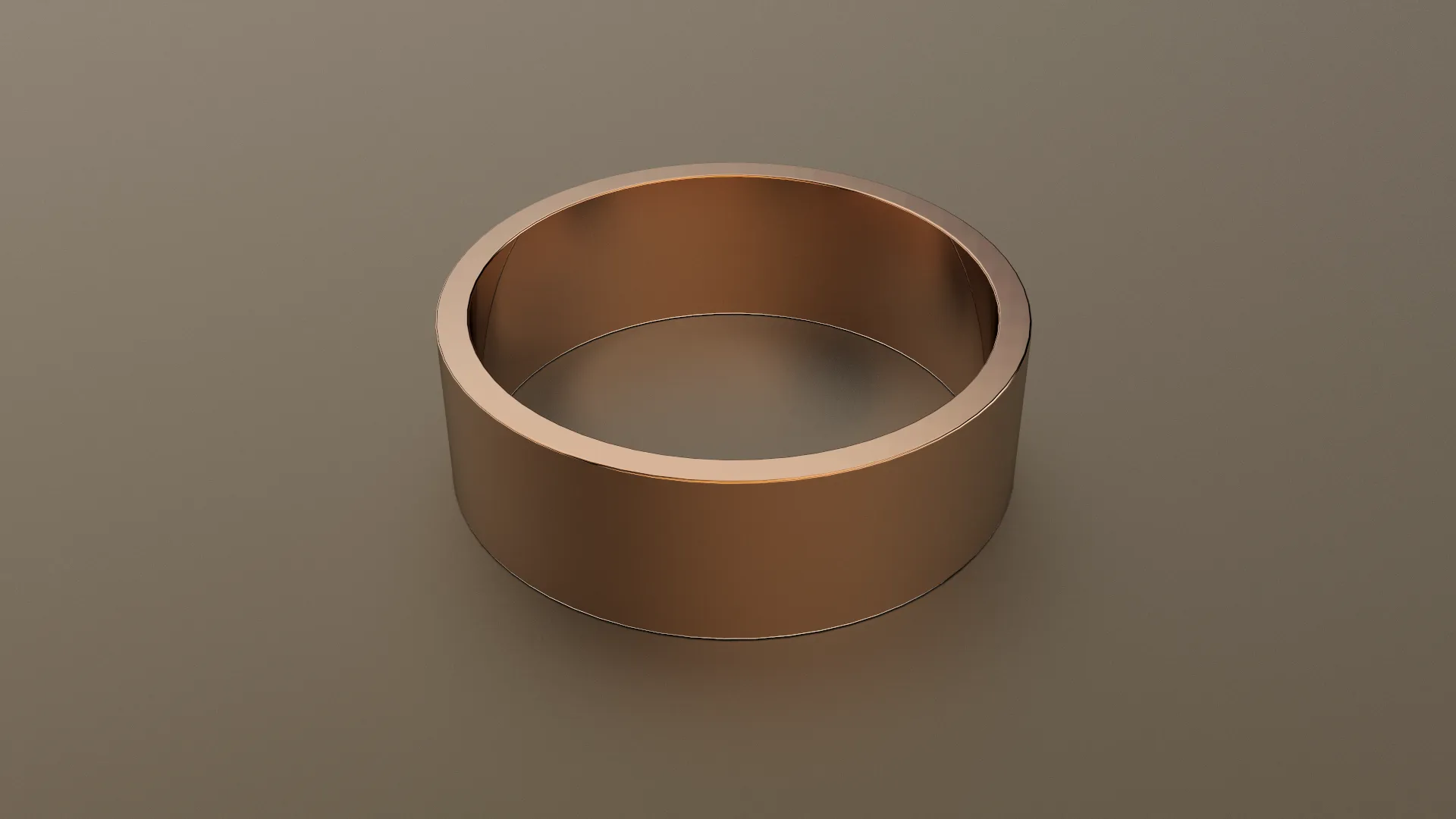 Polished Rose Gold 7mm Flat Wedding Band