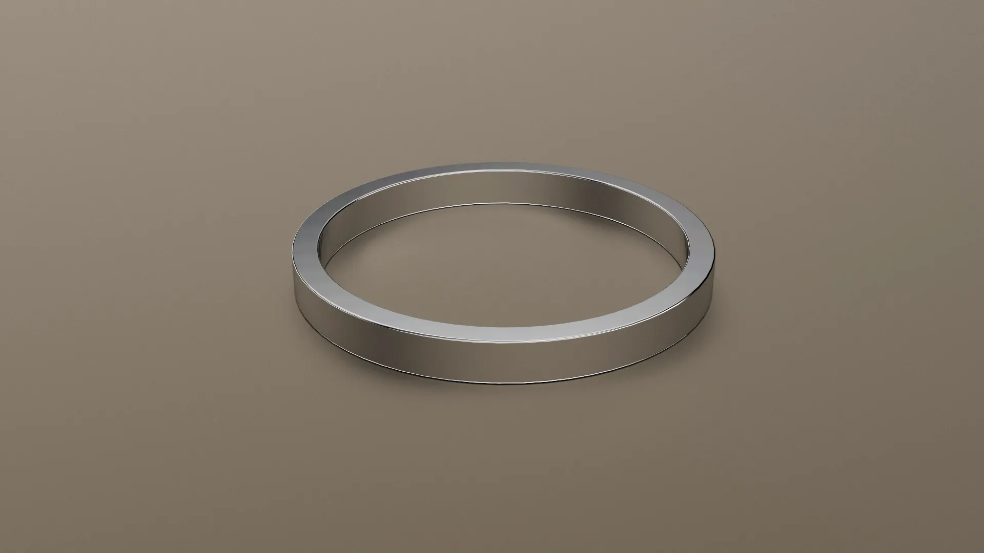 Polished White Gold 2mm Flat Wedding Band