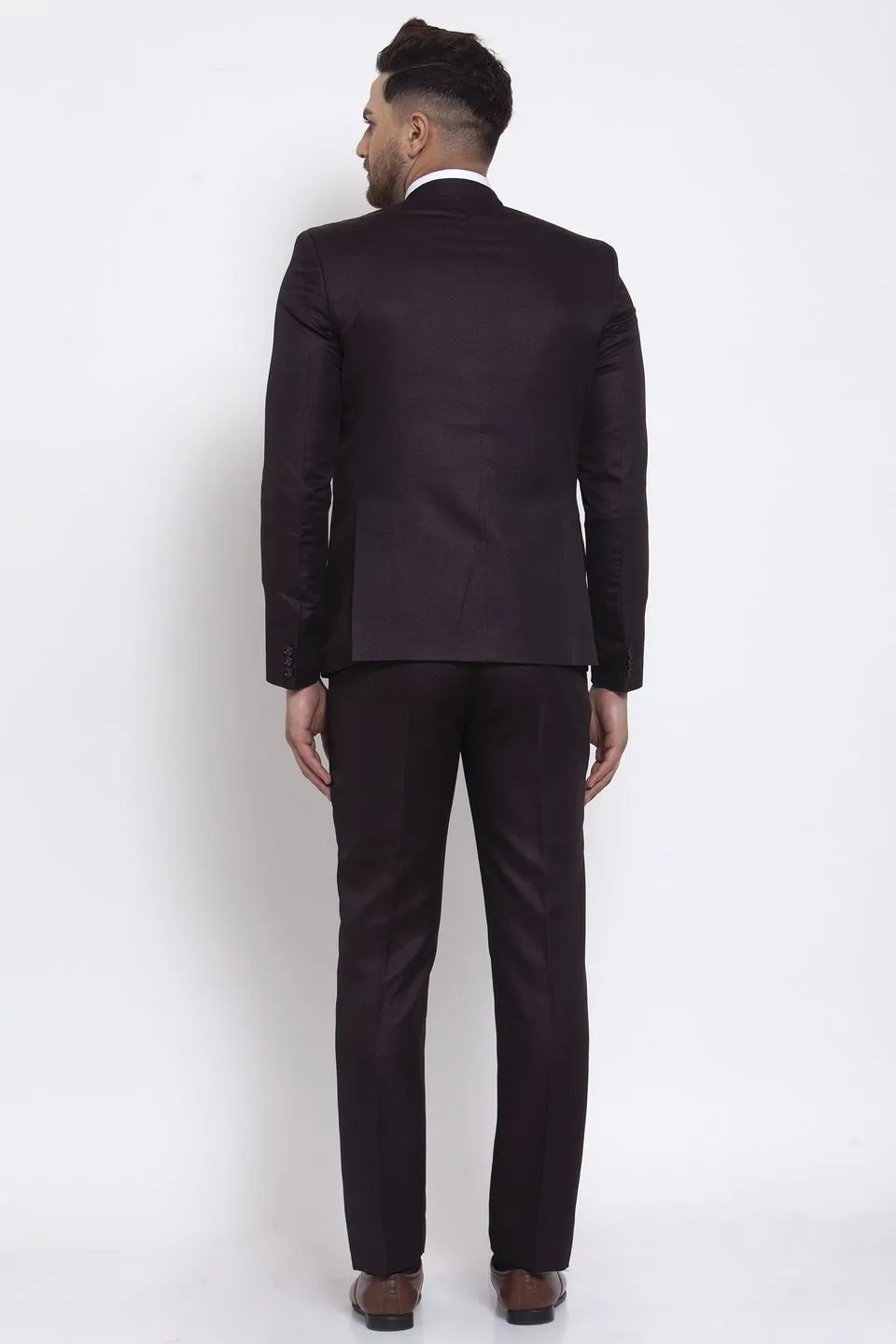 Poly Blend Coffee Three Piece Suit