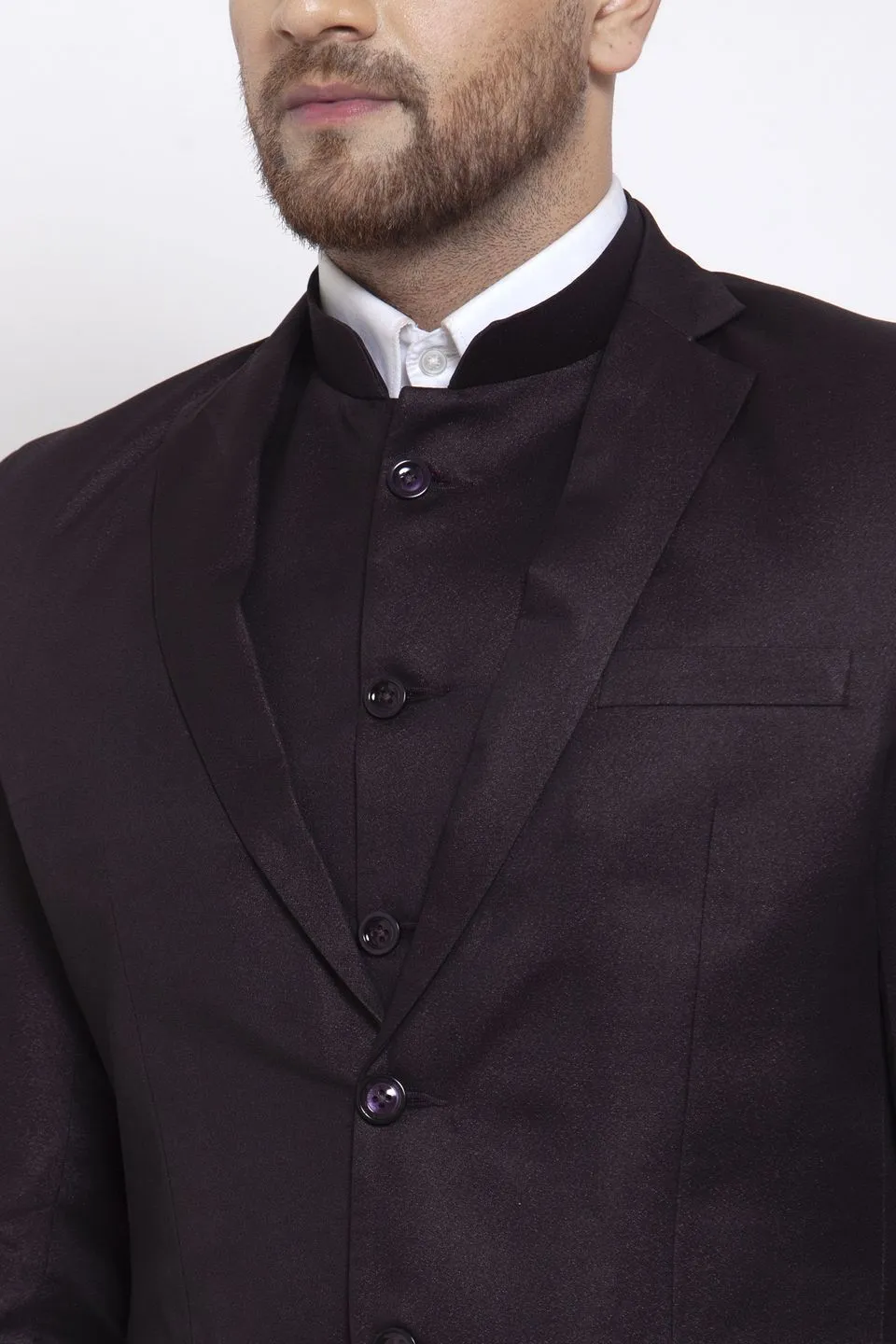 Poly Blend Coffee Three Piece Suit