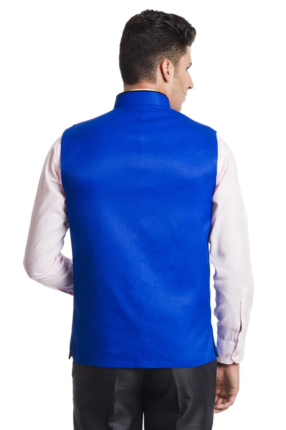 Polyester Cotton Blue Modi Nehru Jacket