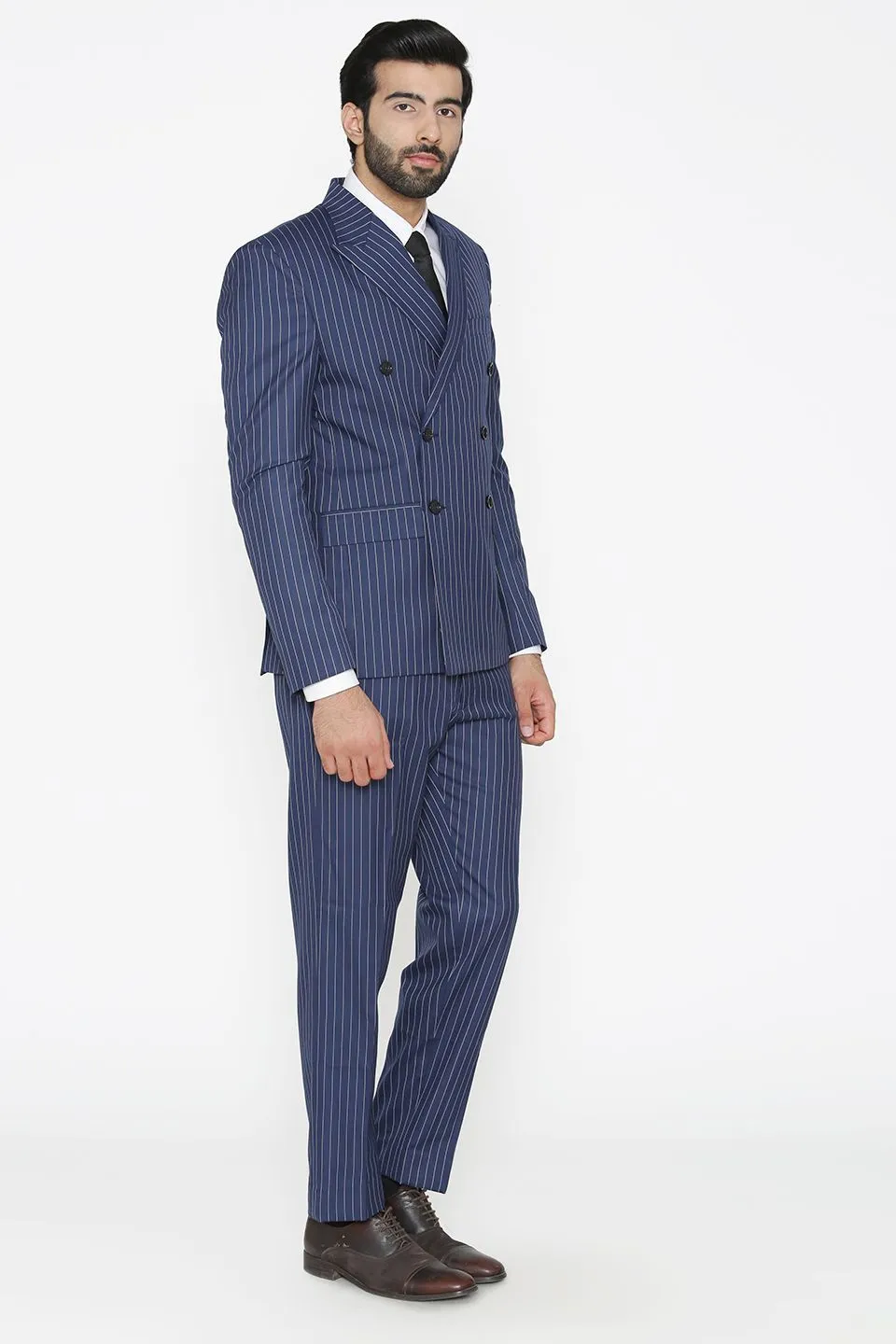 Polyester Cotton Blue Suit