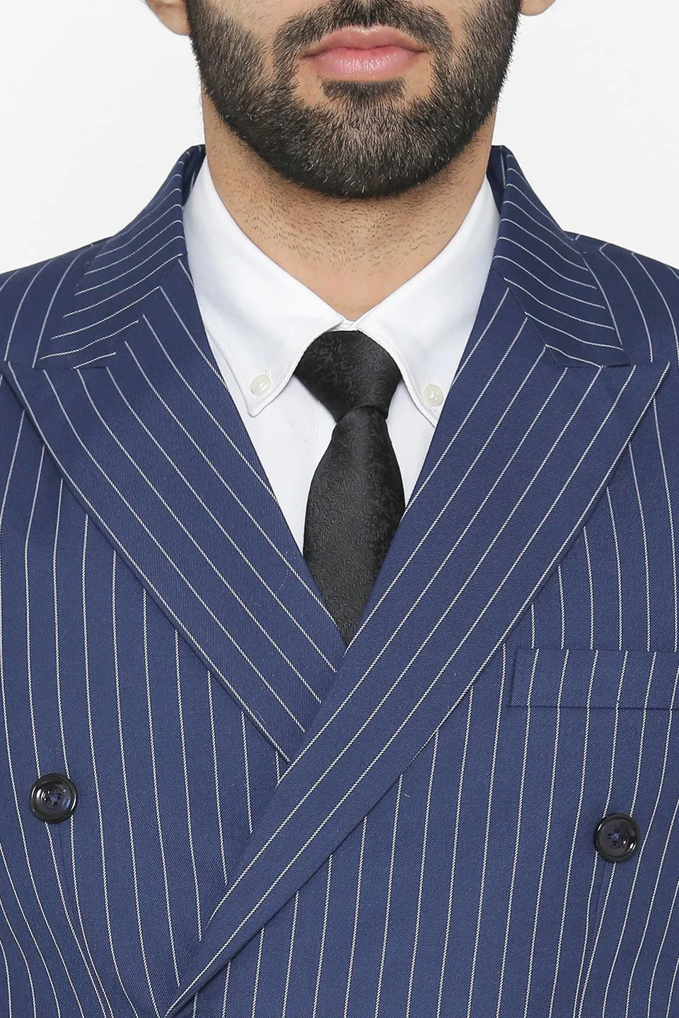 Polyester Cotton Blue Suit