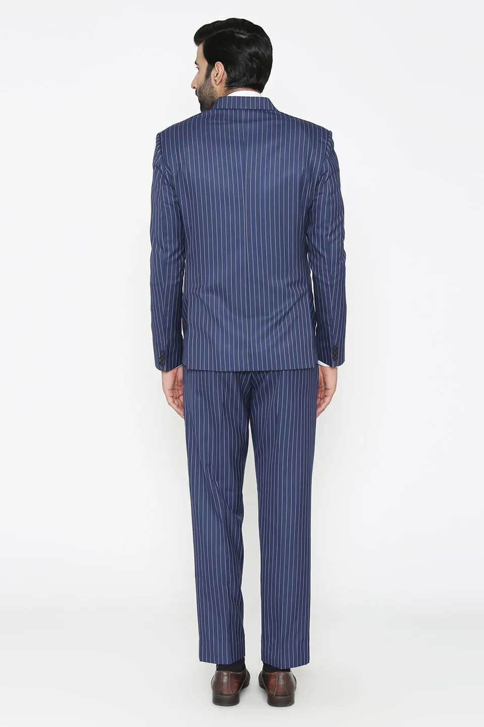 Polyester Cotton Blue Suit