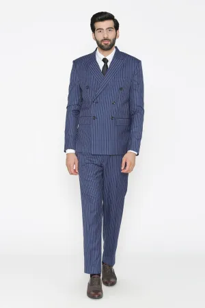 Polyester Cotton Blue Suit