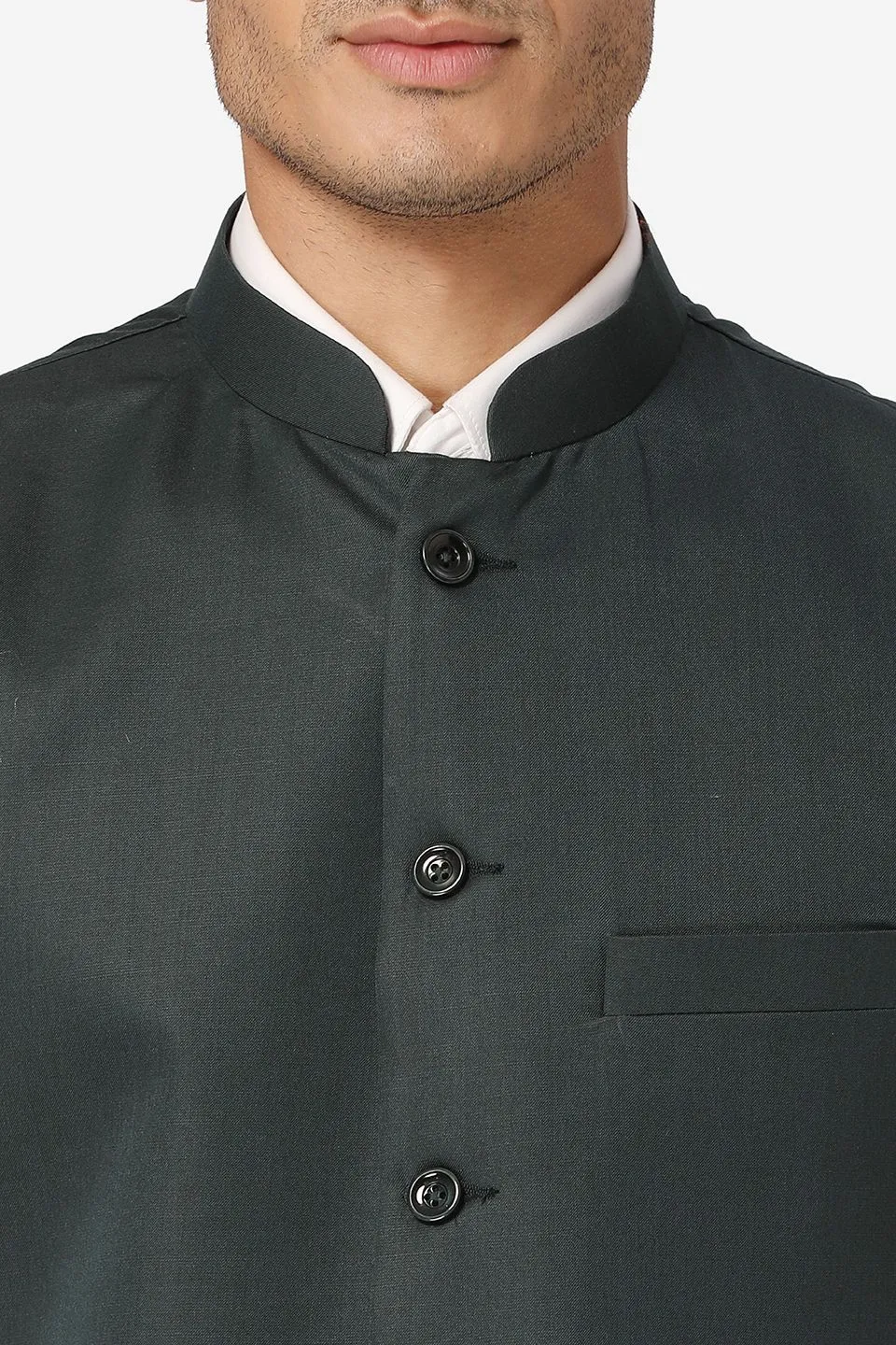 Polyester Cotton Green Vest and Trouser Set