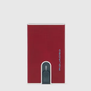 Porta Carte di Credito Piquadro con Sliding System Blue Square Rosso