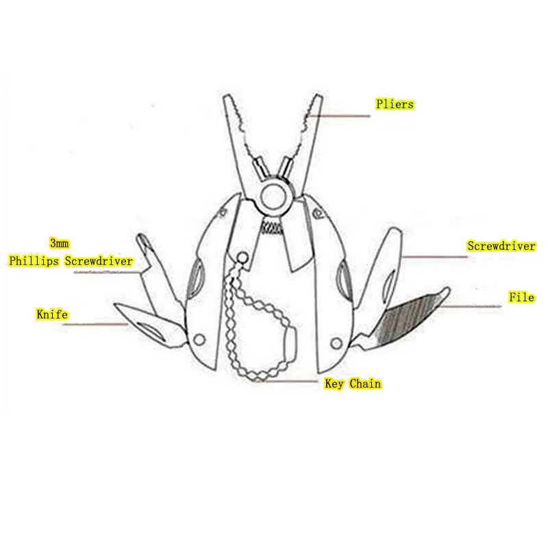 Portable Multifunction Foldaway Stainless Steel Plier Knife