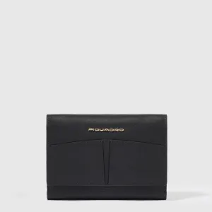 Portafoglio da Donna Piquadro in Pelle Nero