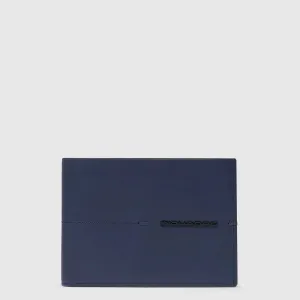 Portafoglio da Uomo Piquadro in Pelle con Porta Documenti Blu