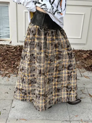 Punk Street Style Detachable Pocket Splicing Plaid High Waist Skirt【s0000004166】