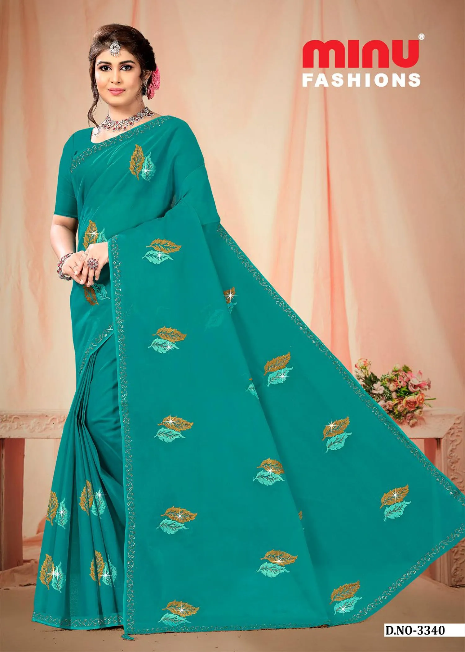 Pure Cotton Vishwa Sundari Embroidery Saree (Special Rate)