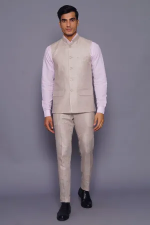 Pure Linen Cream Vest and Trouser Set