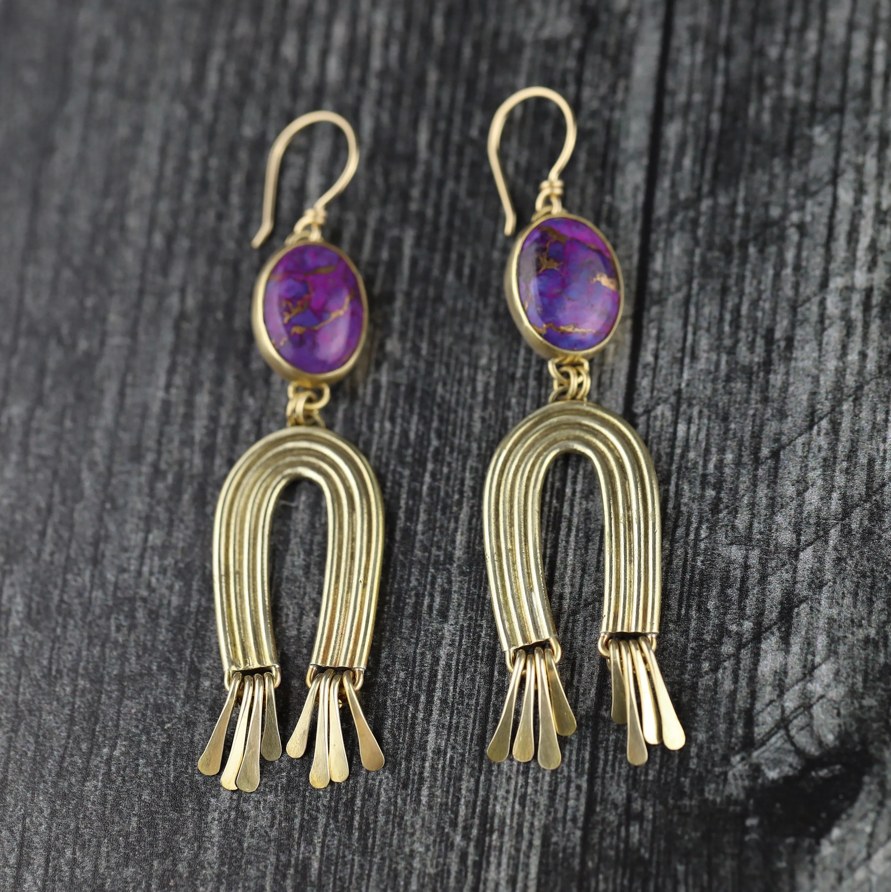 Purple Mojave Gold Rainmaker Earrings