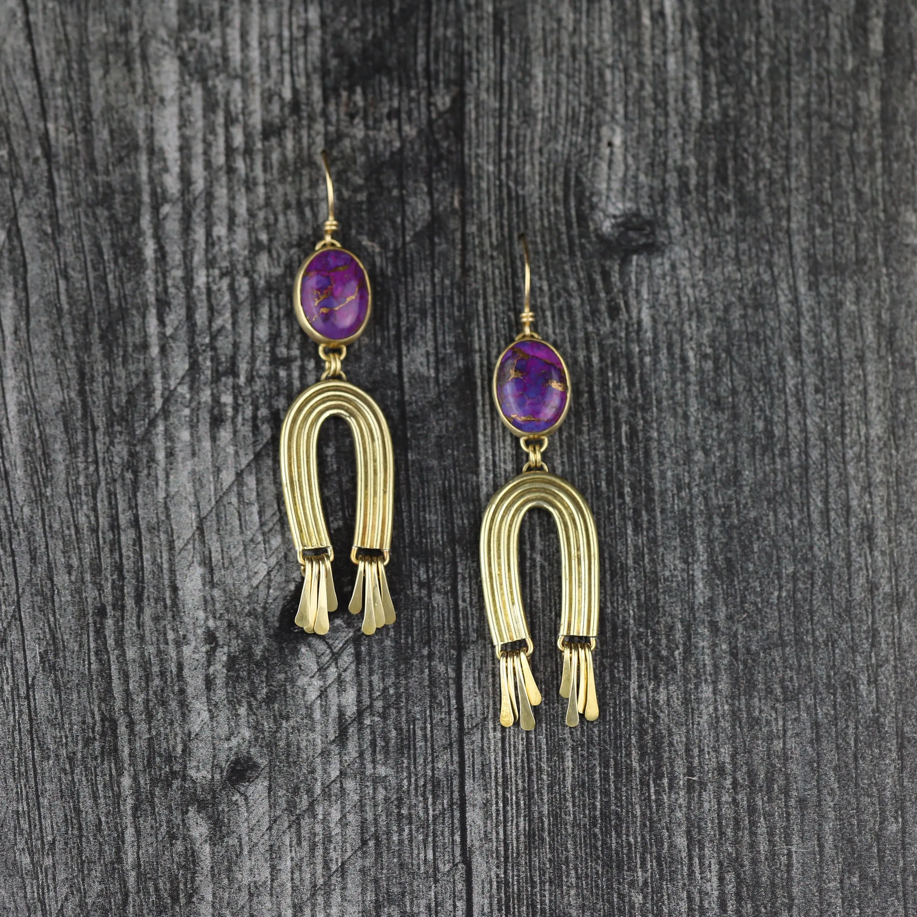 Purple Mojave Gold Rainmaker Earrings