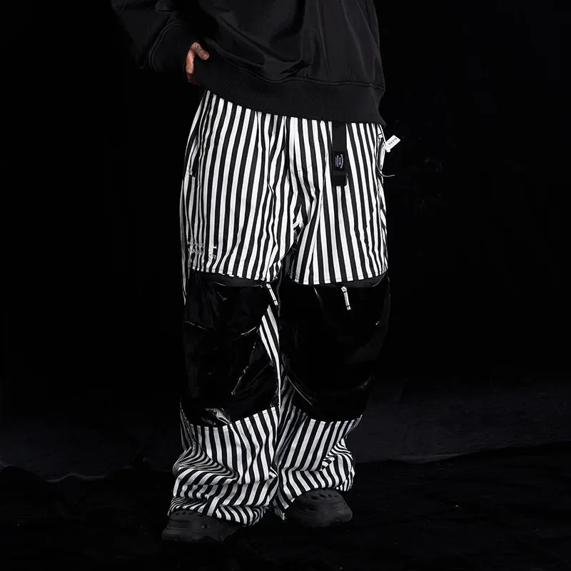QLEO Street Style Stripe Snow Pants