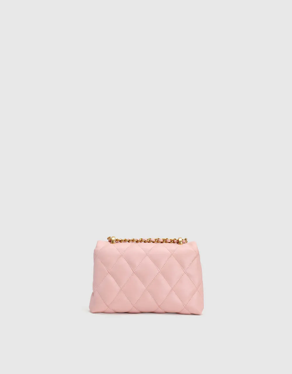 Quilted Embossed Vegan Leather Shoulder Bag