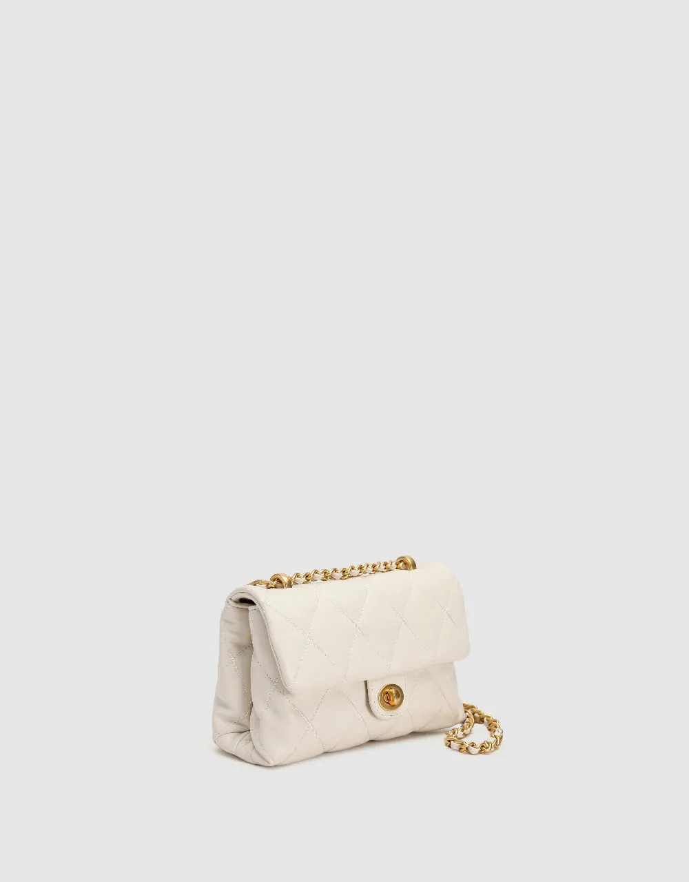 Quilted Embossed Vegan Leather Shoulder Bag