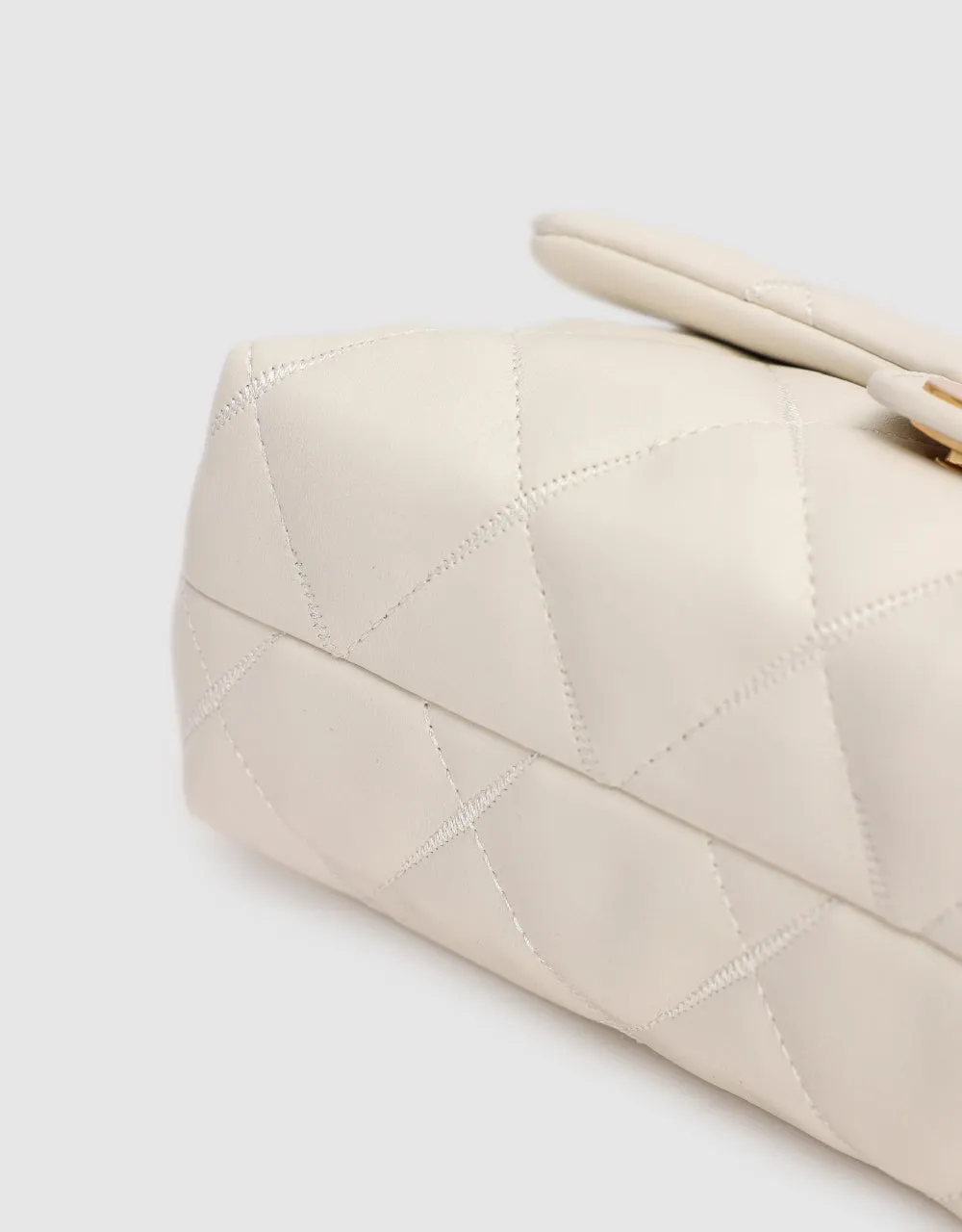 Quilted Embossed Vegan Leather Shoulder Bag