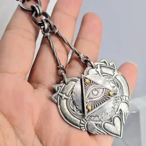 "Eye <3 YOU!" Convertible Necklace - Anti-tarnish Mixed Metals & Upcycled Components