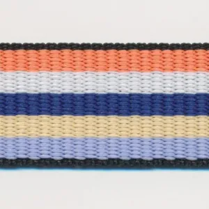 Rainbow Stripe Grosgrain Ribbon #12 Salmon & White & Deep Blue & Beige & Light Purple