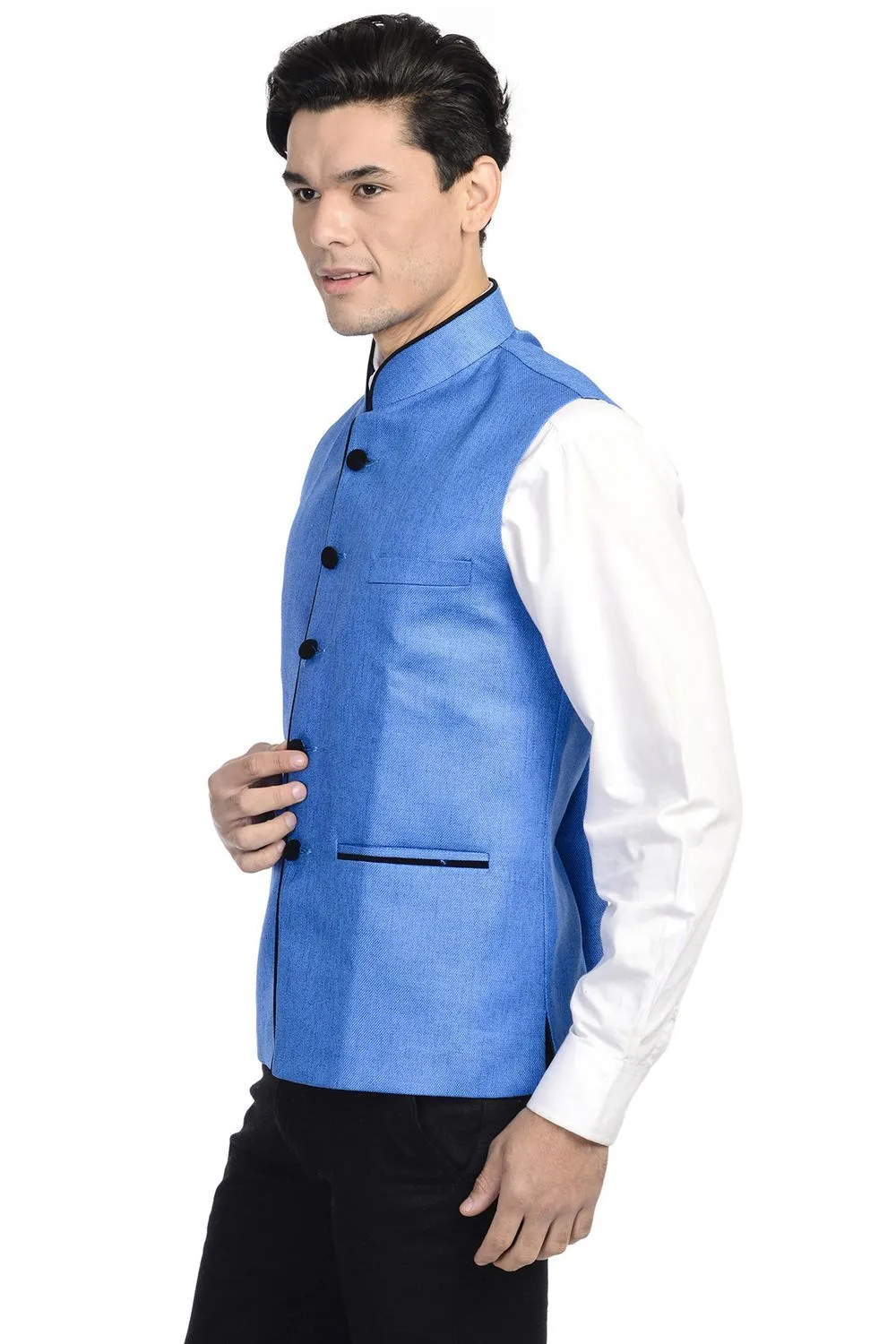 Rayon Blue Modi Nehru Jacket