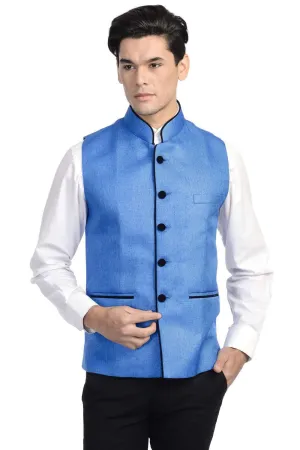 Rayon Blue Modi Nehru Jacket