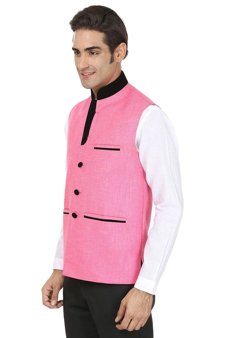 Rayon Pink Modi Nehru Jacket