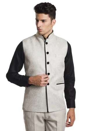 Rayon Silver Modi Nehru Jacket
