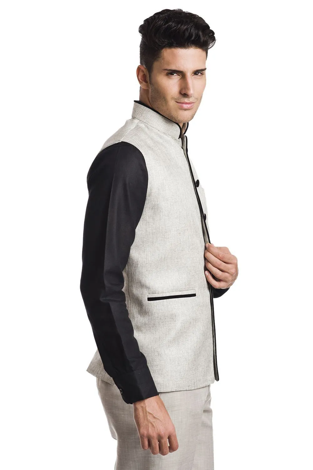 Rayon Silver Modi Nehru Jacket