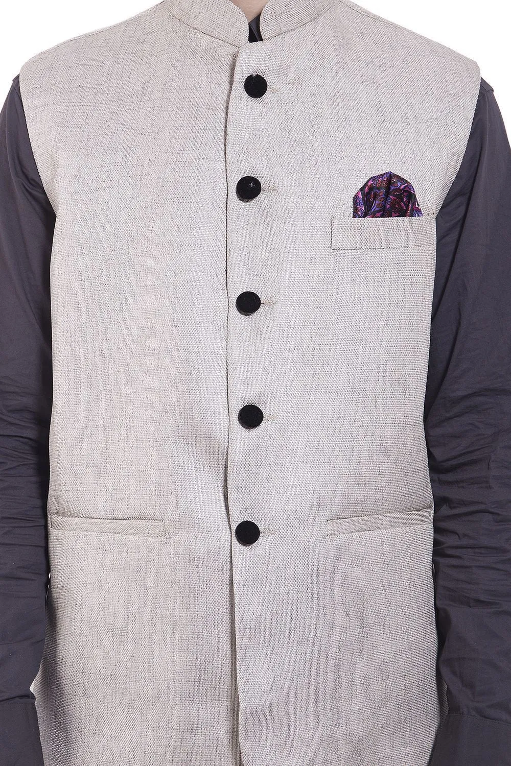 Rayon Silver Modi Nehru Jacket