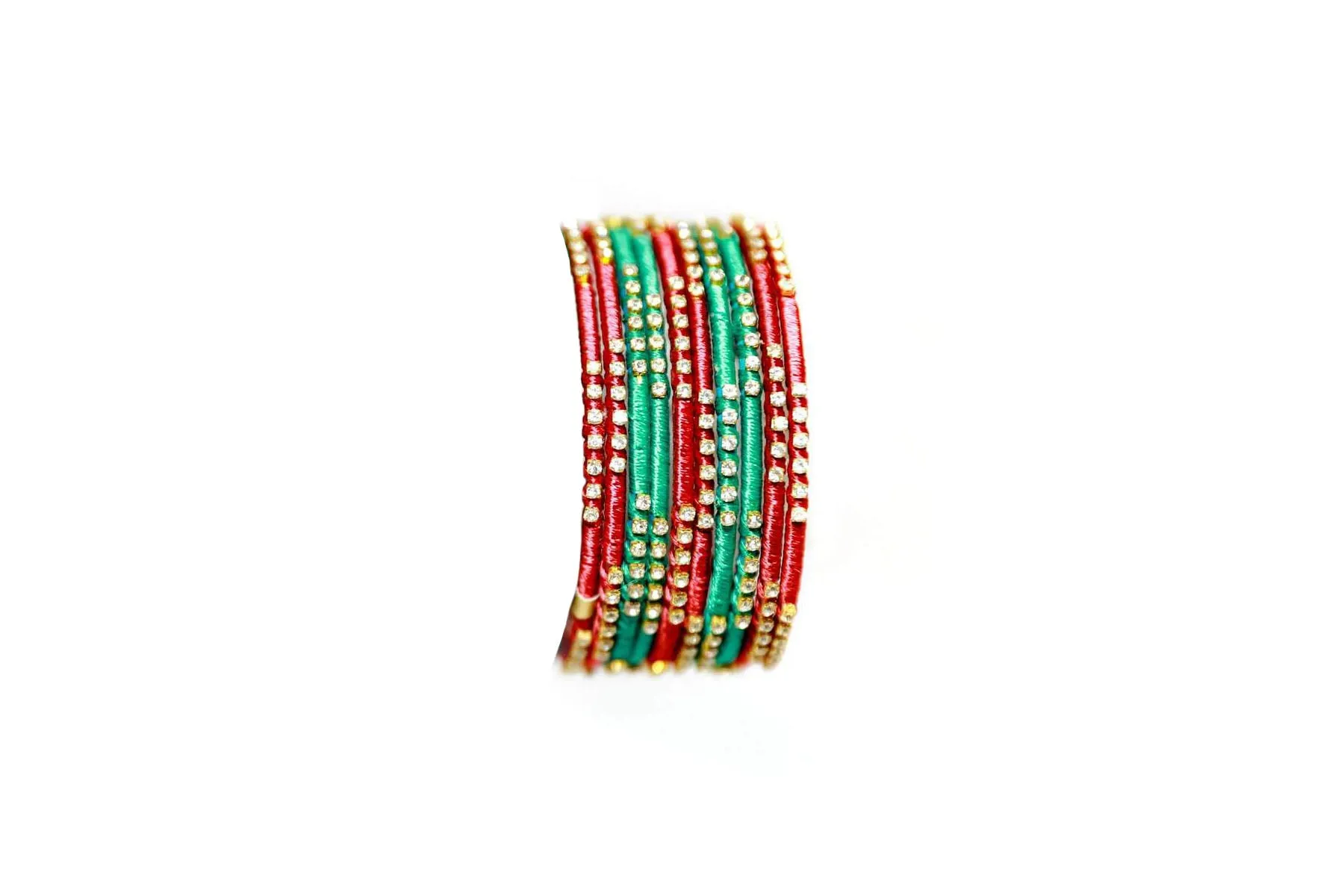 Red And Green Thread Bangles