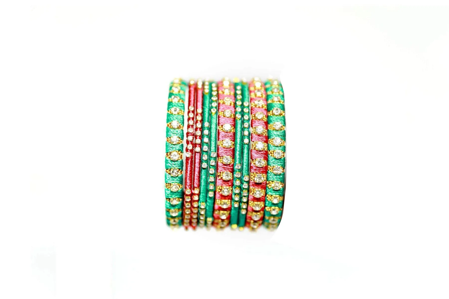 Red and Green Thread Bangles