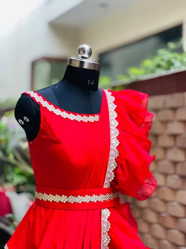 Red Saree Gown