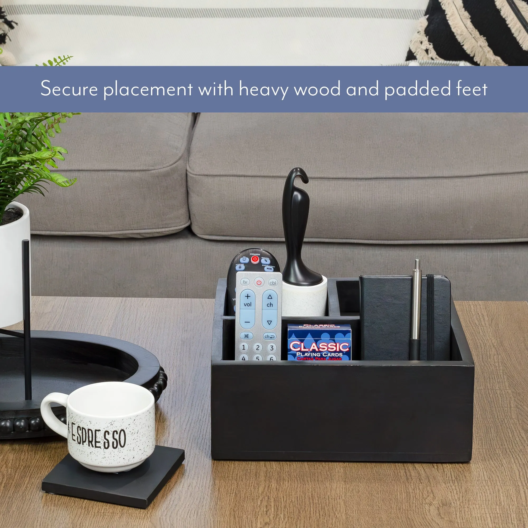 Remote Control Caddy w/ Coasters (6-Piece Set)